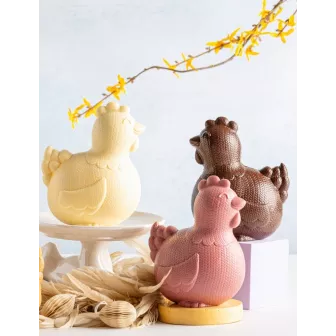 Moule chocolat poule tricot 15 cm 