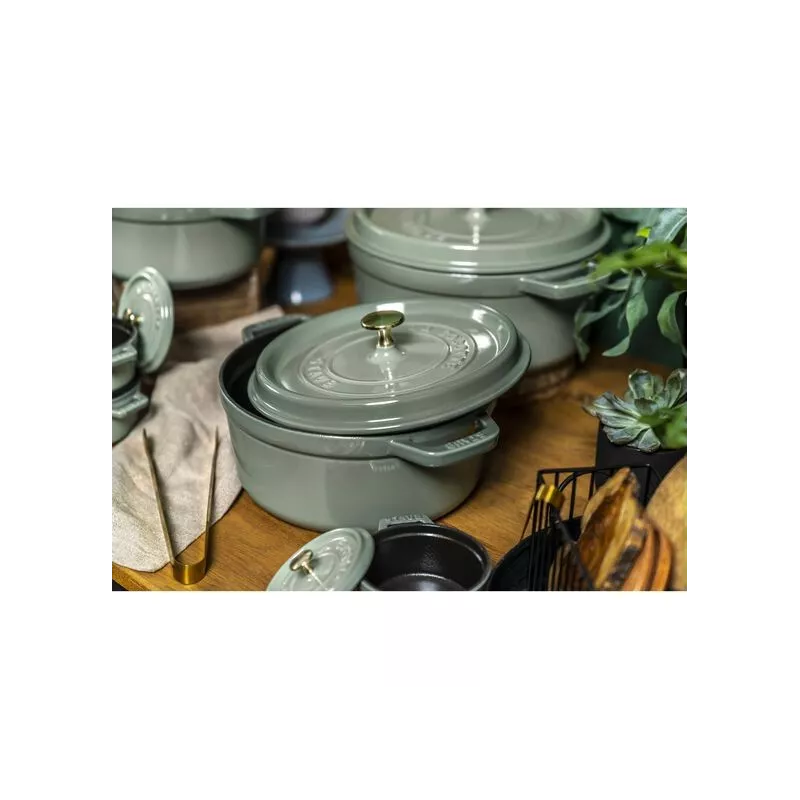 Cocotte en fonte ronde 28 cm – Eucalyptus 