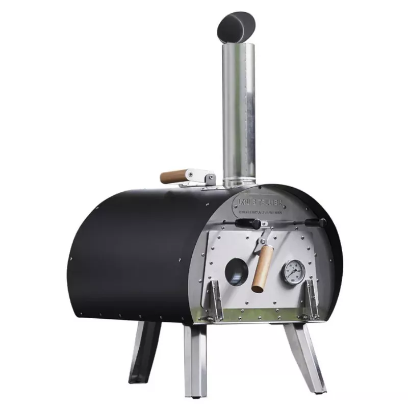 Pack Four à bois Marcel Noir + Pelle à pizza perforée – Louis Tellier 
