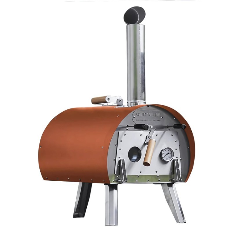 Pack Four à bois Marcel Orange + Pelle à pizza perforée + Housse imperméable – Louis Tellier 
