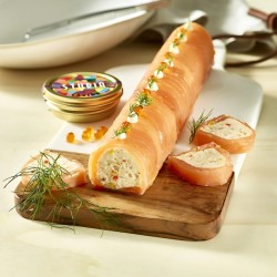 Gouttière à bûche ronde en inox - 30 x 4,4 x 4 cm 