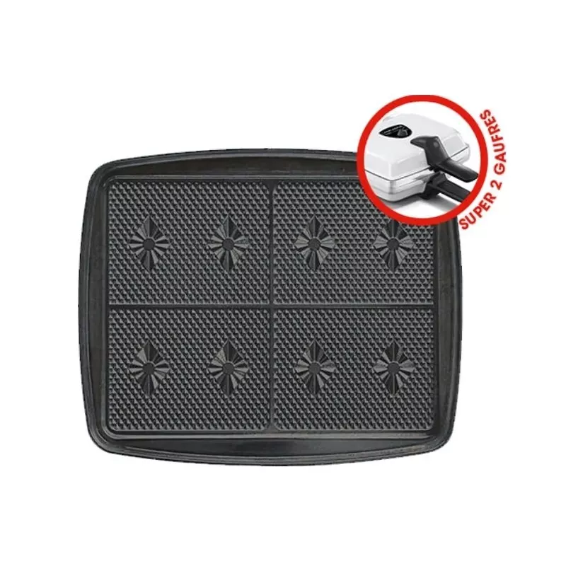 Jeu de plaques gaufrettes antiadhésif Super - 2 gaufres 