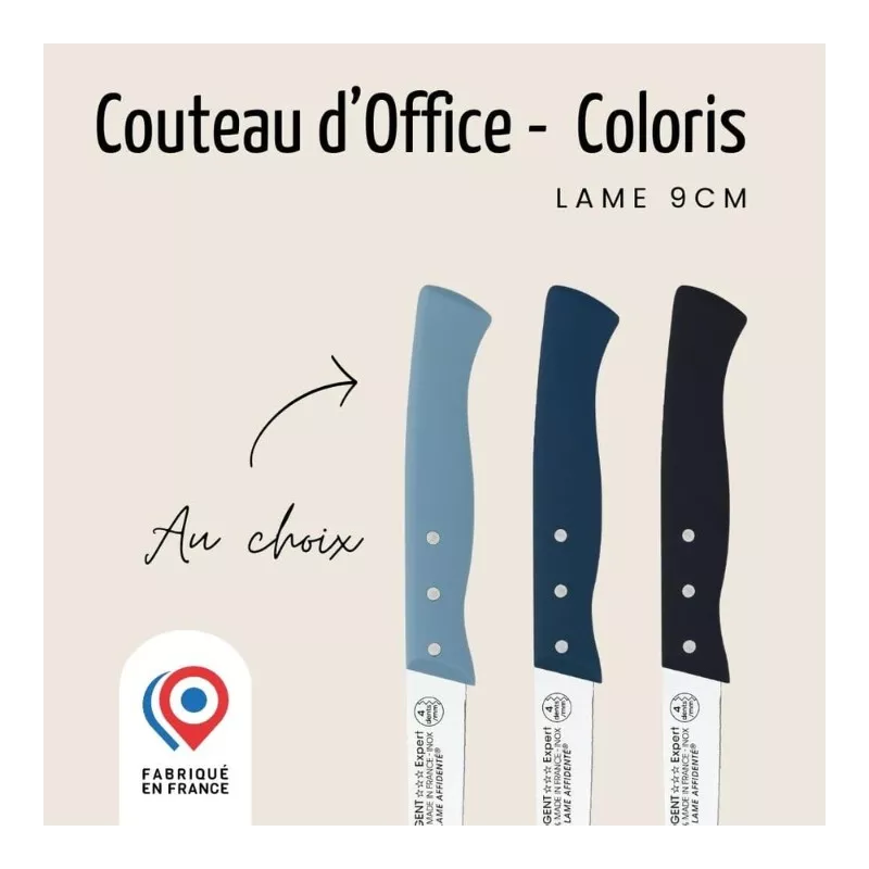 Couteau d’office Expert Affidenté® Noir Nogent*** Taille:9 cm