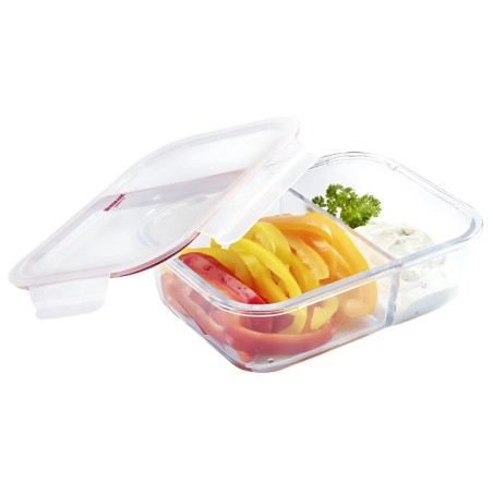 Boîte Hermétique en Verre - 1380 ml - 2 Compartiments