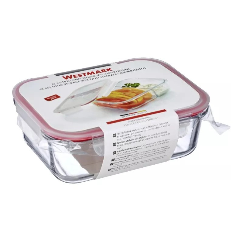 Boîte Hermétique en Verre - 1380 ml - 2 Compartiments 