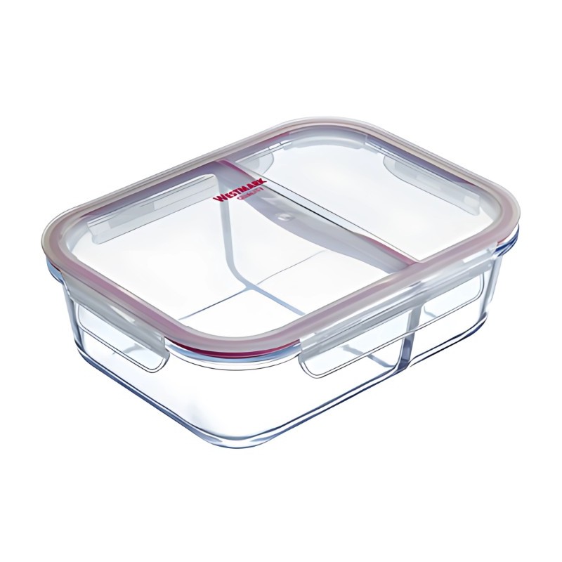 Boîte Hermétique en Verre - 1380 ml - 2 Compartiments 