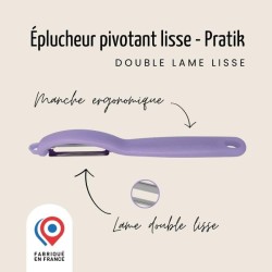 Éplucheur pivotant lame lisse double tranchant forme I lavande 