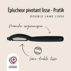 Éplucheur pivotant lame lisse double tranchant forme I noir  
