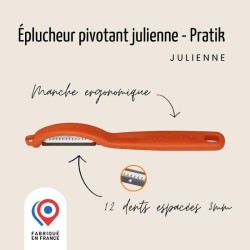Éplucheur pivotant lame julienne forme I orange 