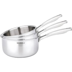 Lot de 3 casseroles en inox Tripli Pro - 16, 18, 20 cm | CuisinezPâtissez
