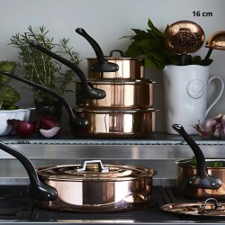 Sauteuse avec couvercle en cuivre massif Diamètre:16 cm