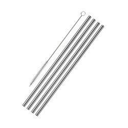 Lot de 4 Pailles Droites en Inox | CuisinezPâtissez