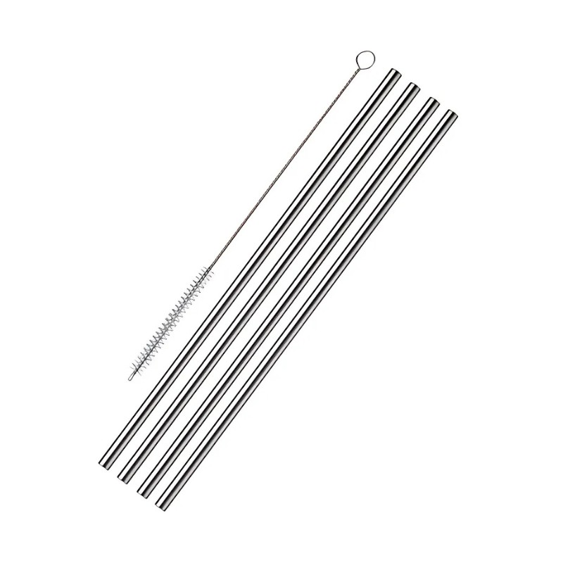Lot de 4 Pailles Droites en Inox | CuisinezPâtissez