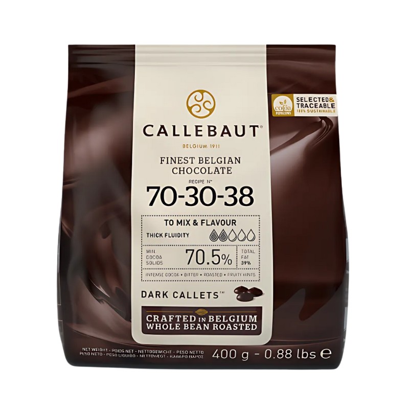 Chocolat noir 70,5 % Callebaut N°70-30-38 – 400 g couverture en pistoles | CuisinezPâtissez