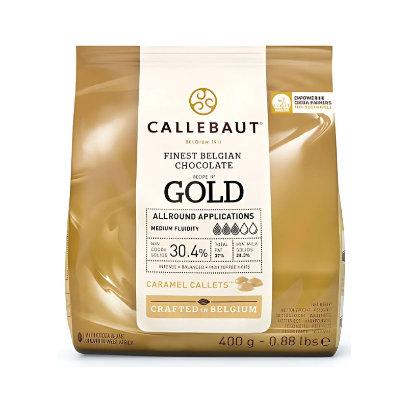 Chocolat Gold Callebaut 30,4 % – 400 g de chocolat blanc au caramel | CuisinezPâtissez
