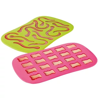 Moule à bonbons oursons et vers silicone 32 empreintes