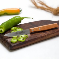 Couteau office 9 cm affidenté – Manche bois cerisier | CuisinezPâtissez