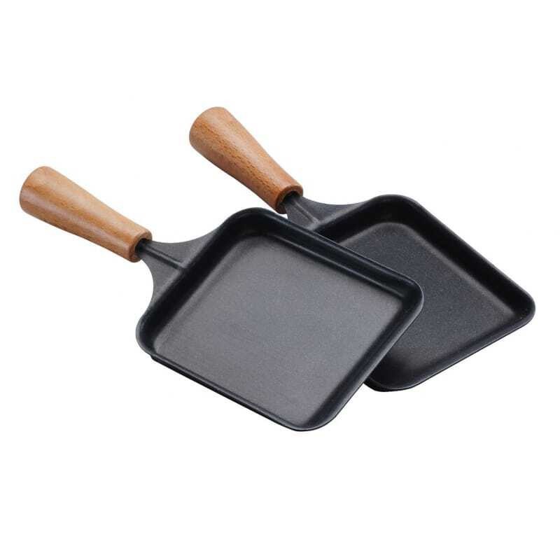 Poêlon rectangulaire raclette avec manche en bois naturel | CuisinezPâtissez