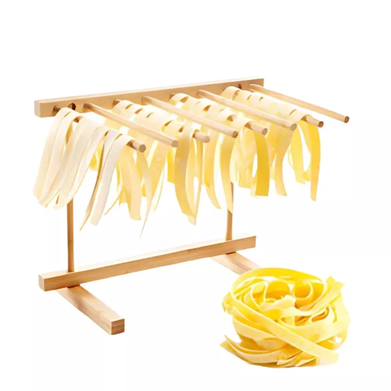 Séchoir à pâtes pliable bambou 8 barres 21 cm