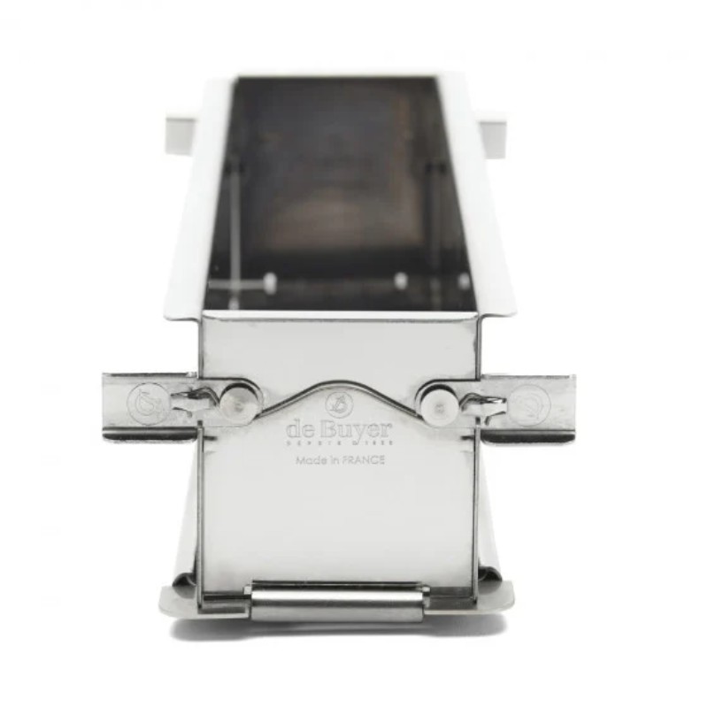 Moule rectangulaire dépliable à charnières inox perforé 30x20 cm | CuisinezPâtissez