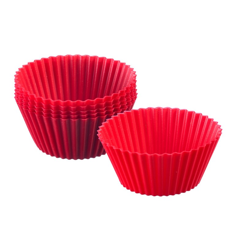 6 moules à muffins silicone Ø7 cm - rouge | CuisinezPâtissez