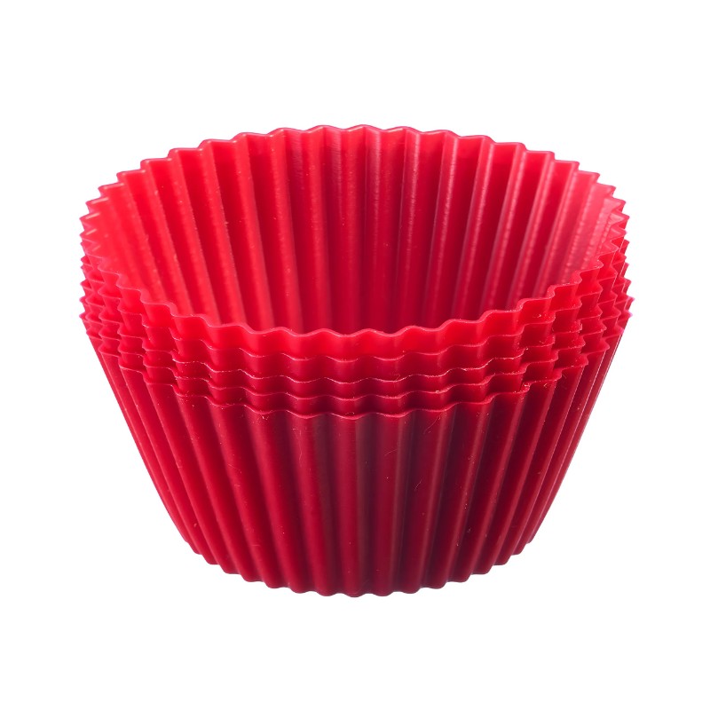 6 moules à muffins silicone Ø7 cm - rouge | CuisinezPâtissez