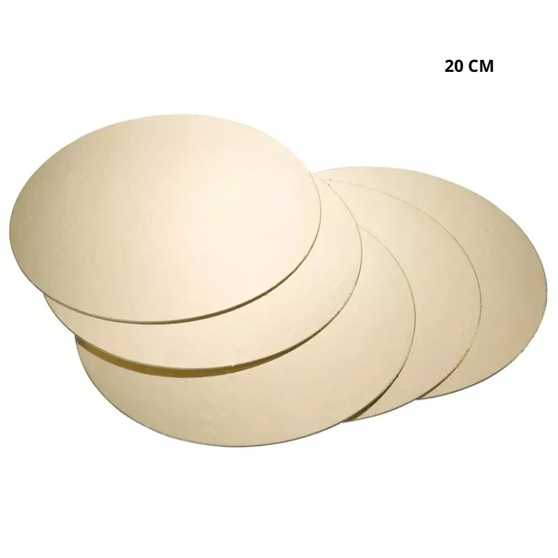 Lot de 10 Support à Gateaux rond Or cartonné