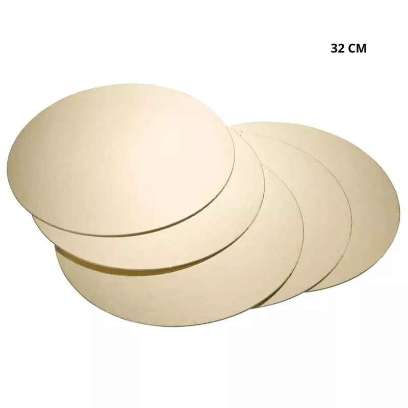 Lot de 10 Support à Gateaux rond Or cartonné