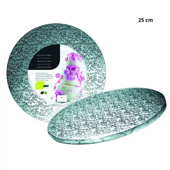 Plateau wedding cake rond 25 cm argent