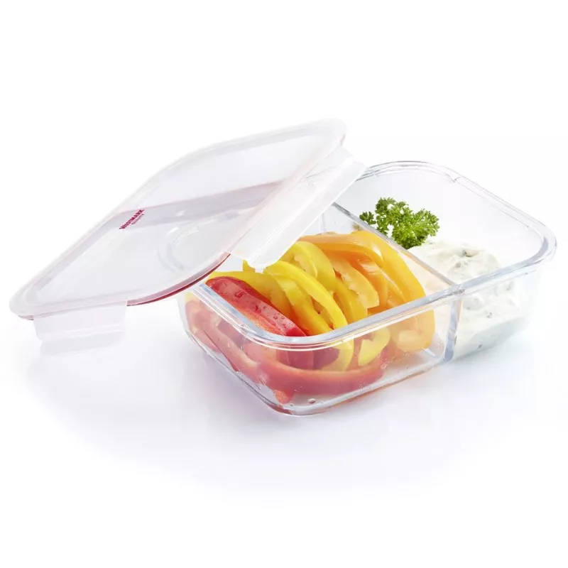 Boîte hermétique verre 980 ml 2 compartiments Westmark