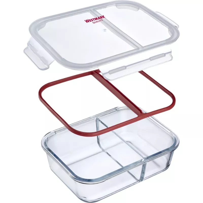 Boîte hermétique verre 980 ml 2 compartiments Westmark