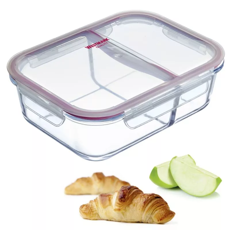 Boîte hermétique verre 980 ml 2 compartiments Westmark