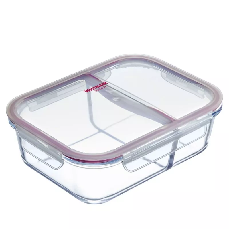 Boîte hermétique verre 980 ml 2 compartiments Westmark
