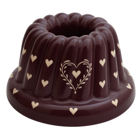 Kougelhopf N°6 de 20 cm Aubergine Coeur - Poterie Alsacienne Siegfried