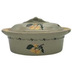 Terrine à Baeckeoffe N°0 de 22 cm Gris Mirabelle - Poterie Alsacienne Siegfried