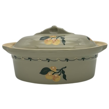 Terrine à Baeckeoffe N°0 de 22 cm Gris Mirabelle - Poterie Alsacienne Siegfried