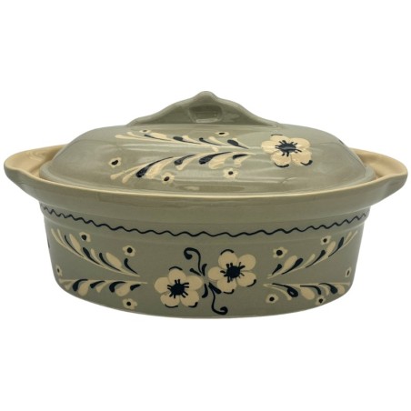 Terrine à Baeckeoffe N°1 de 25.5 cm Églantine - Poterie Alsacienne Siegfried