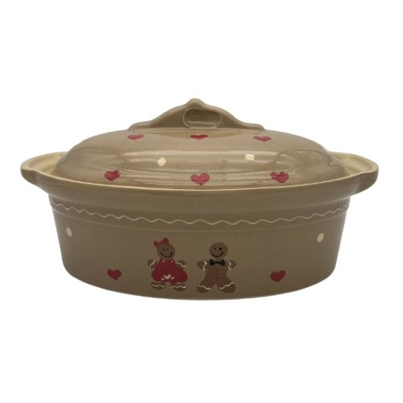 Terrine à Baeckeoffe N°1 de 25.5 cm Taupe Männele - Poterie Alsacienne Siegfried