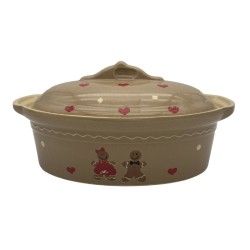 Terrine à Baeckeoffe N°2 de 29.5 cm Taupe Männele - Poterie Alsacienne Siegfried