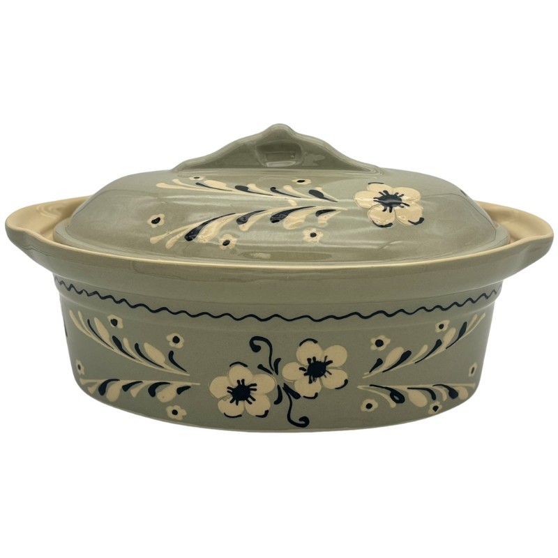 Terrine à Baeckeoffe N°4 de 37 cm Églantine - Poterie Alsacienne Siegfried