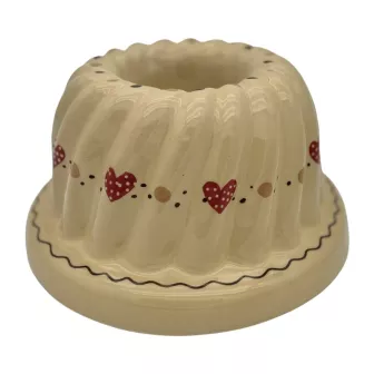 Kougelhopf N°0 de 8 cm Nature Frise Coeur - Poterie Alsacienne Siegfried