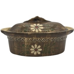 Terrine à Baeckeoffe N°3 de 33 cm Faux-Bois - Poterie Alsacienne Siegfried