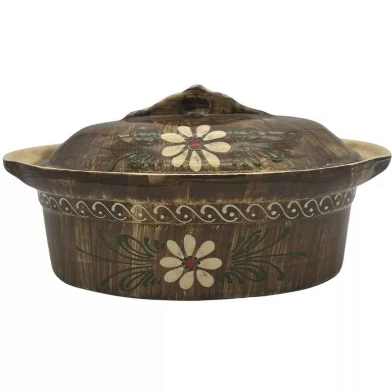 Terrine à Baeckeoffe N°3 de 33 cm Faux-Bois - Poterie Alsacienne Siegfried