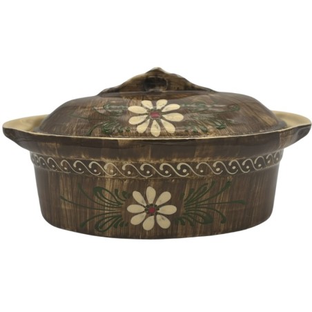 Terrine à Baeckeoffe N°3 de 33 cm Faux-Bois - Poterie Alsacienne Siegfried