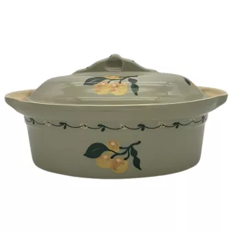 Terrine à Baeckeoffe N°4 de 37 cm Gris Mirabelle - Poterie Alsacienne Siegfried