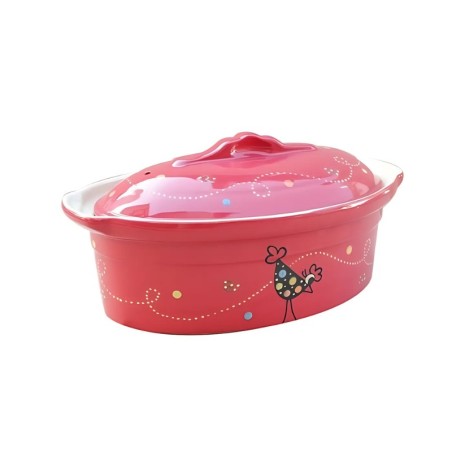 Terrine à Baeckeoffe N°1 de 25.5 cm Rouge Cocotte - Poterie Alsacienne Siegfried