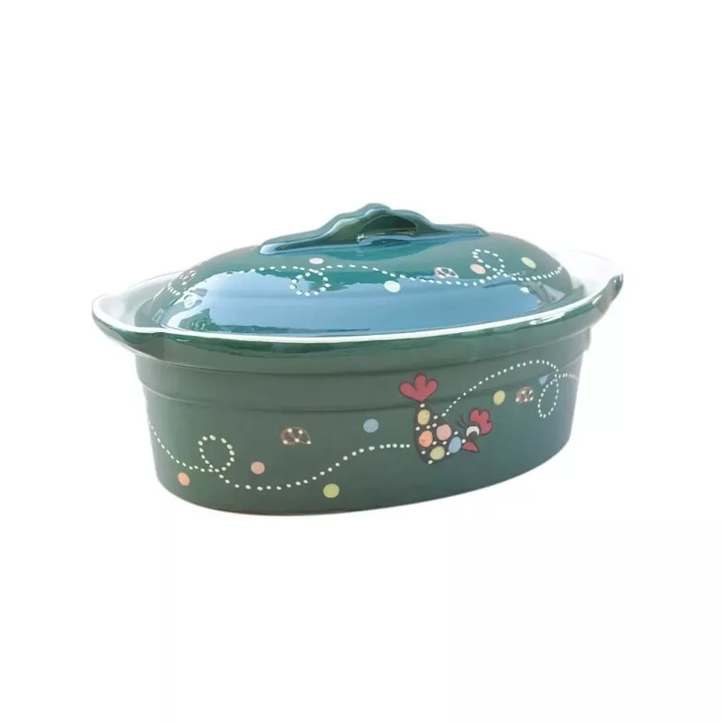 Terrine à Baeckeoffe N°4 de 37 cm Vert Cocotte - Poterie Alsacienne Siegfried