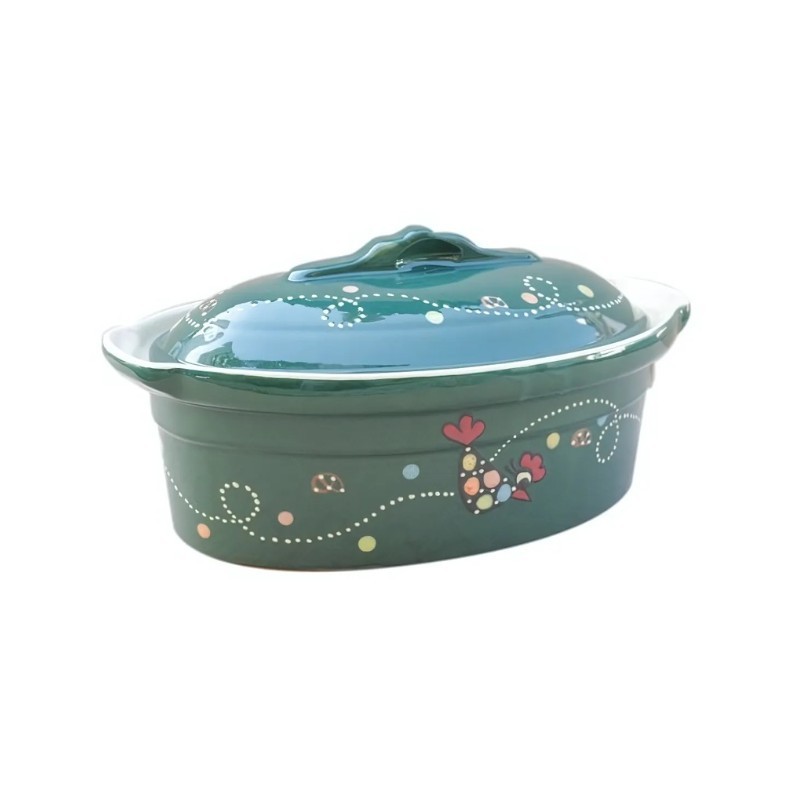 Terrine à Baeckeoffe N°5 de 42 cm Vert Cocotte - Poterie Alsacienne Siegfried