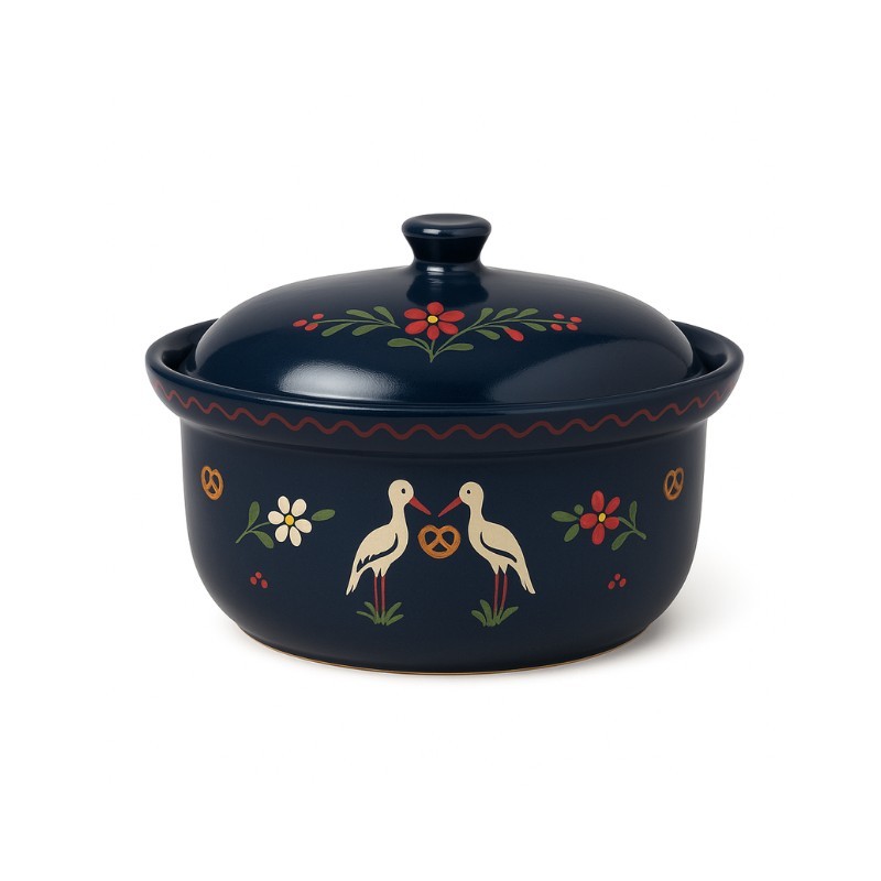Terrine Ronde N°2 de 24 cm Bleu Cigogne 