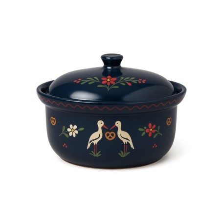 Terrine Ronde N°2 de 24 cm Bleu Cigogne 